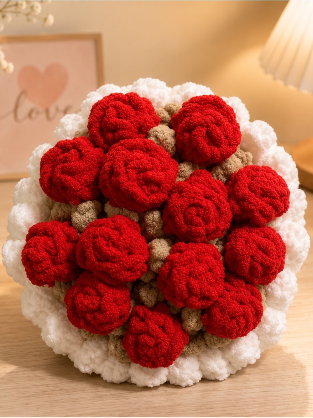 Handmade Crochet Rose Bouquet